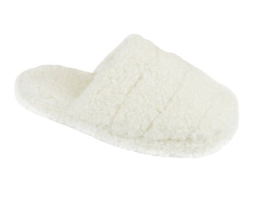 LADIES TEDDY QUILTED MULE SLIPPERS