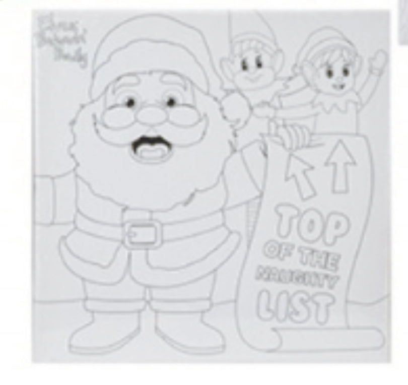 COLOUR YOUR OWN ELF CANVAS 25CM X 25CM