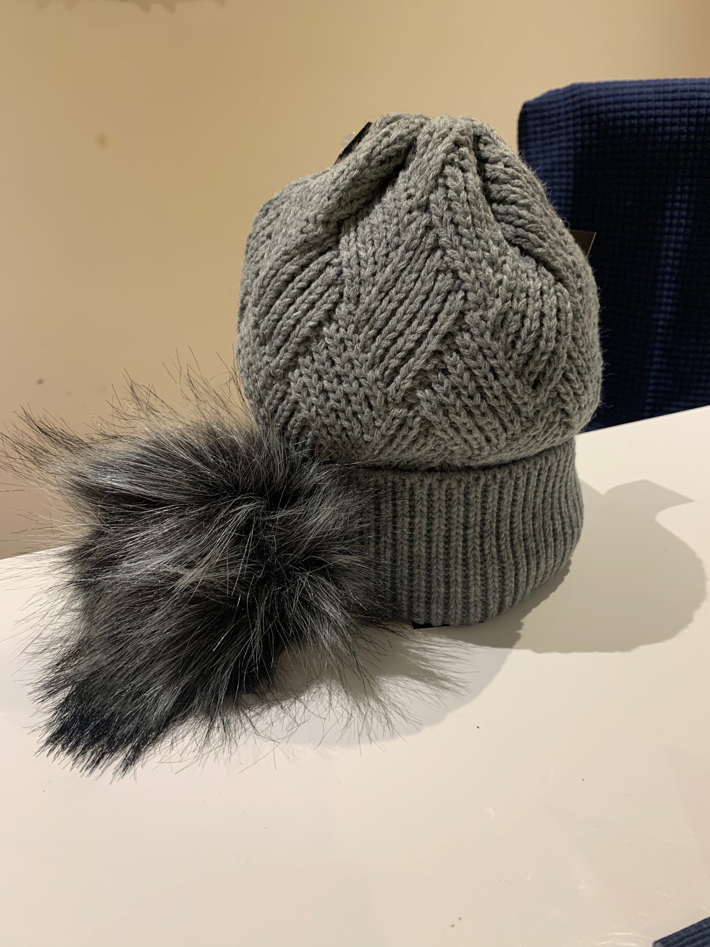 Ladies Fleece Liner Bobble Hat With Detachable Pom Pom