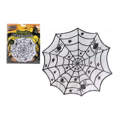 Spiders web round Halloween table cloth