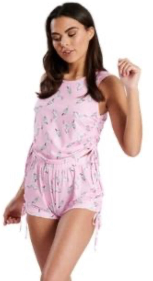 Pink unicorn print vest and shorts