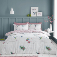 Hummingbird blush pink bedding set