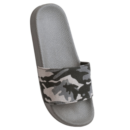 Men’s grey camo sliders
