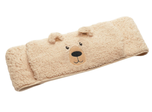 Bear Embroidered Plush Waist Wrap Hot Water Bottle 1 Litre