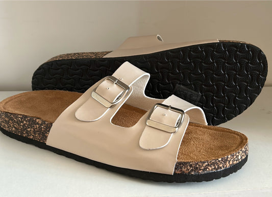 Ladies Double Strap Buckle With Cork Sliders