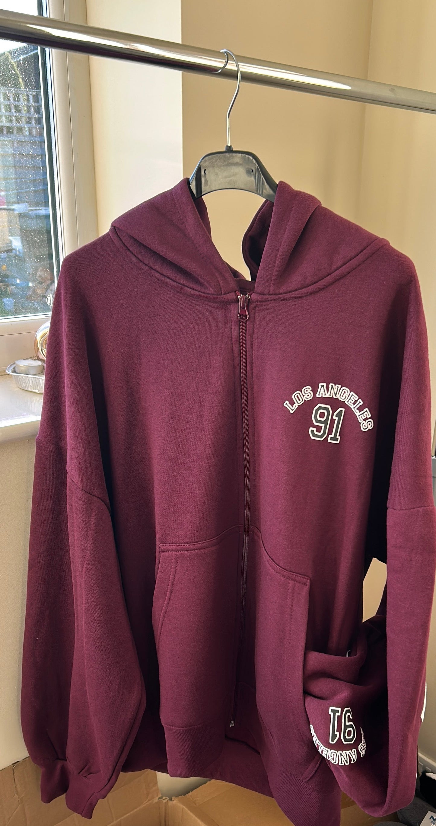 OVERSIZED DROP SHOULDER LOS ANGELES 91 ZIPPED HOODIE
