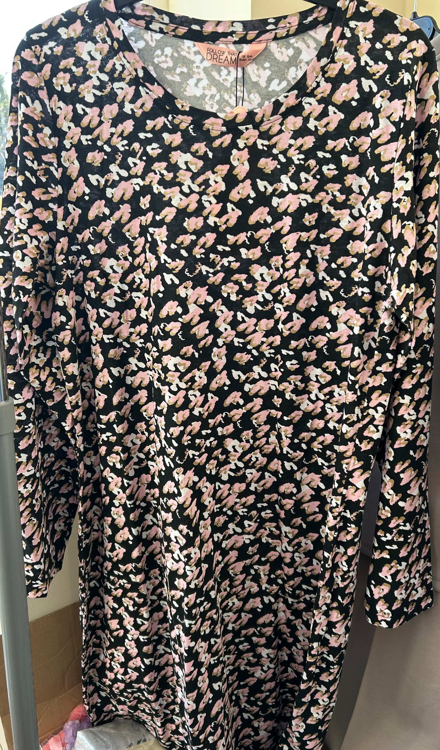 Ladies long sleeve jersey nightie