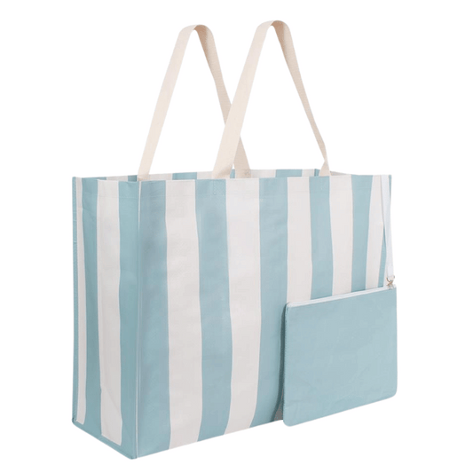 Bello Woven Beach Bag With Clip On Zip Pouch
