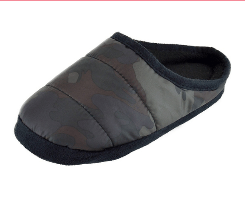 Kids Camo Puffer Grey Slippers
